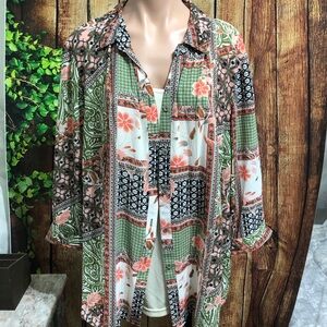 Sara Michelle Button Blouse Size 3X